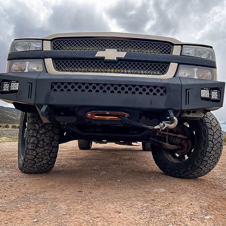 Heavy Duty 3-Piece Front Bumper For Chevy Silverado 1500 2003-2006 - Black Powder Coated