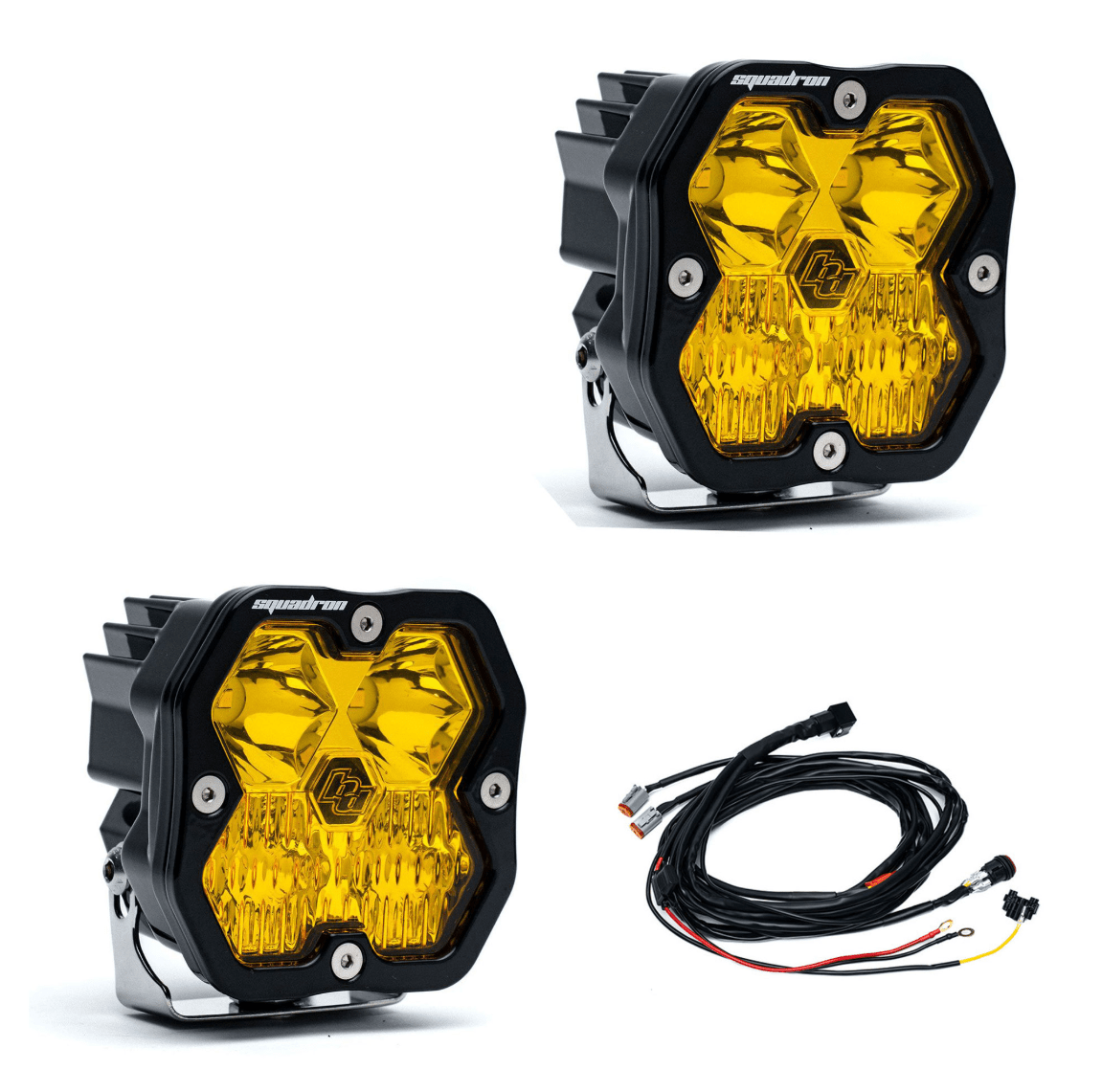 Baja Design Squadron 2.0 Sport Black LED Auxiliary Light Pod Pair - Amber Driving/Combo Chassis Unlimited Inc. 