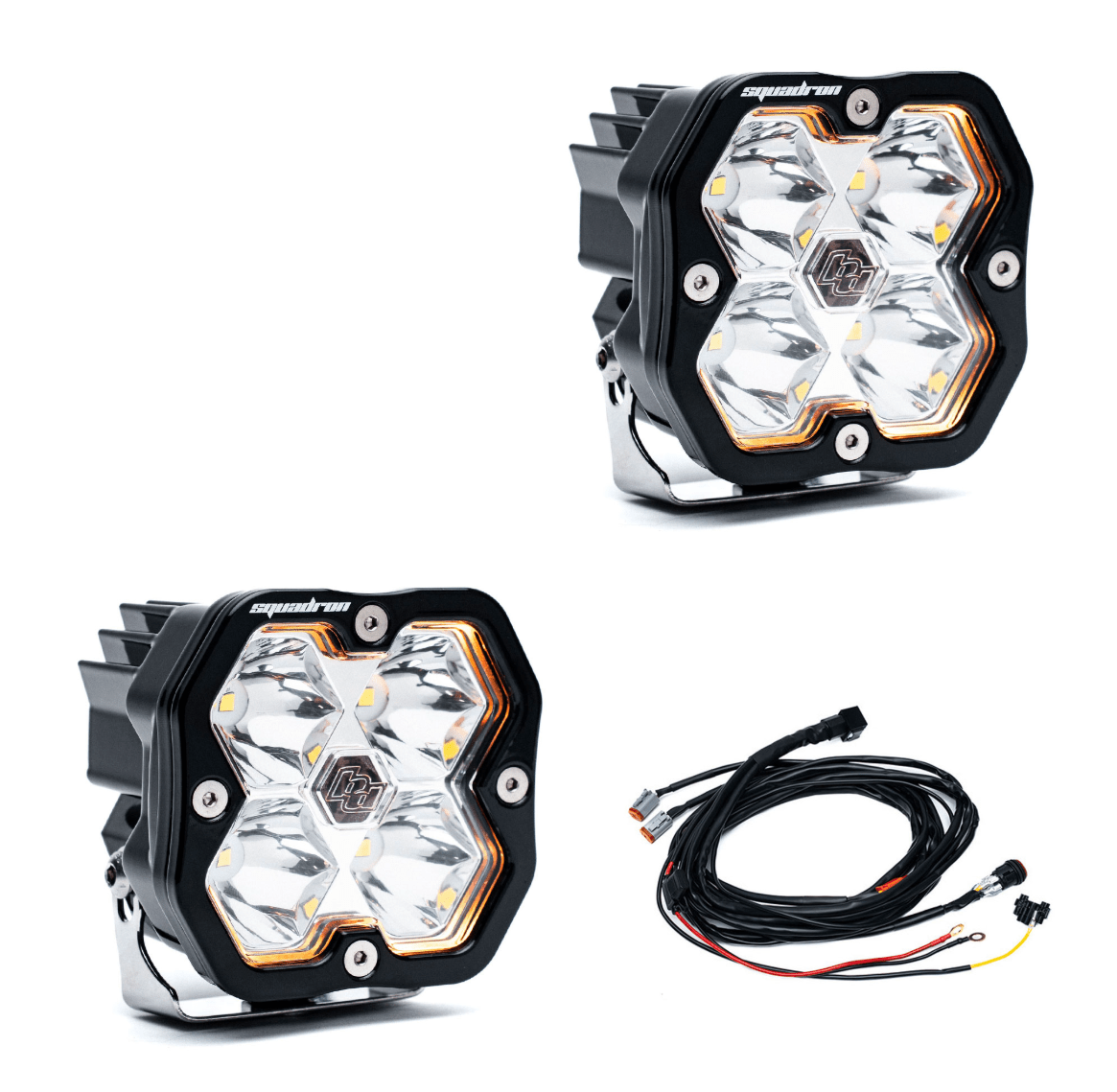 Baja Designs Squadron 2.0 Sport Black LED Auxiliary Light Pod Pair - Clear Spot Chassis Unlimited Inc. 