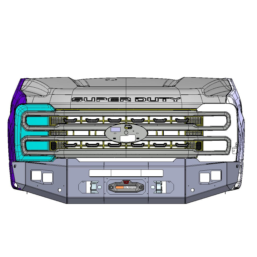 2023 Ford SuperDuty F250-F350 attitude series front winch bumper by Chassis Unlimited Inc. 