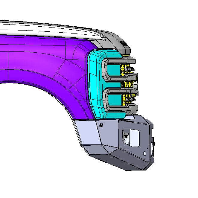 2023 Ford SuperDuty F250-F350 attitude series front winch bumper by Chassis Unlimited Inc. 