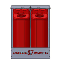 Dual Fuel Water Can Mount Fits Swing Out Bumpers by Chassis Unlimited Inc.