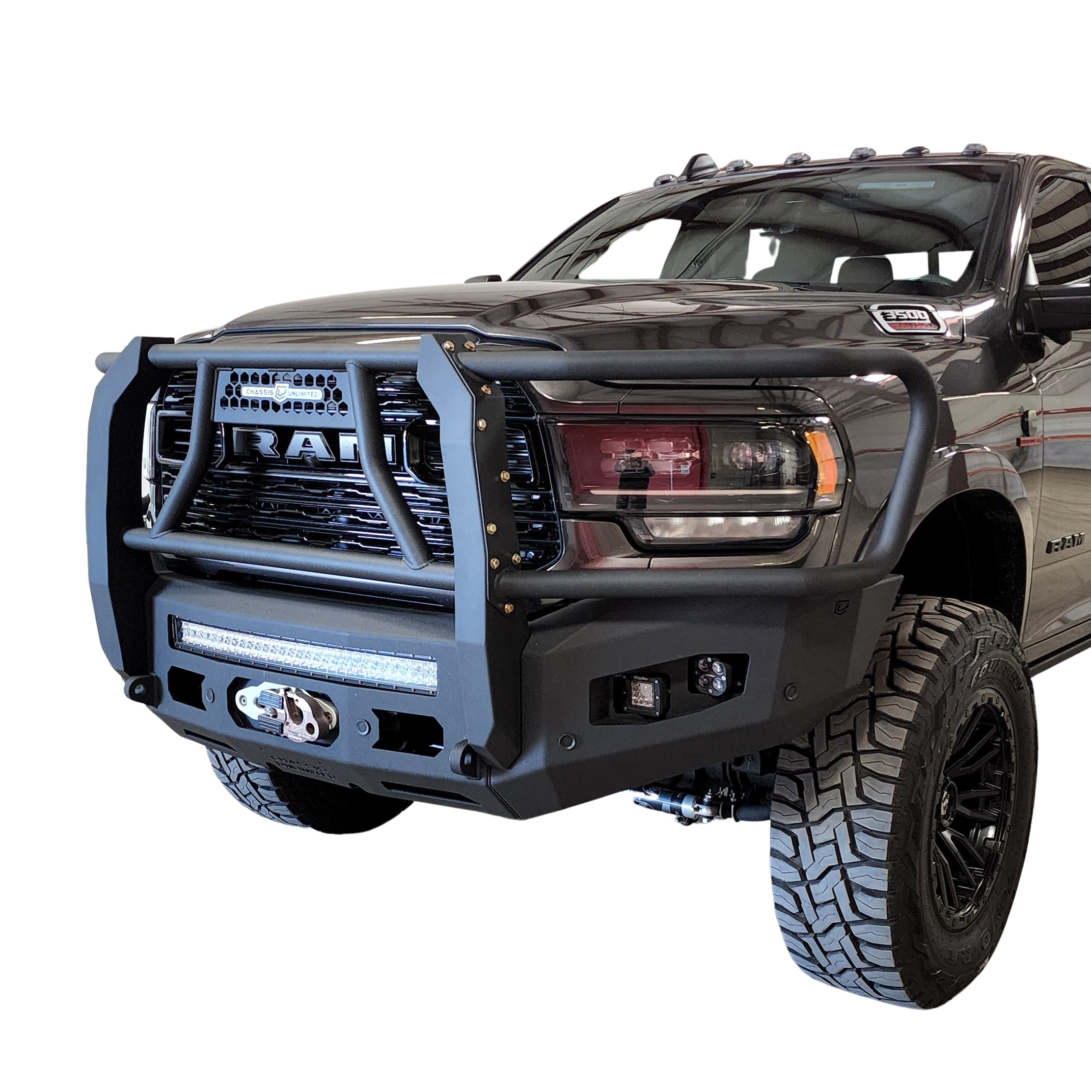 Front Car Grill Guard 2019–2024 RAM Bumper Grill Guard with Winch Mount – Chassis Unlimited Inc.